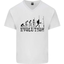 Evolution of Rugby Player Union Funny Mens V-Neck Cotton T-Shirt White