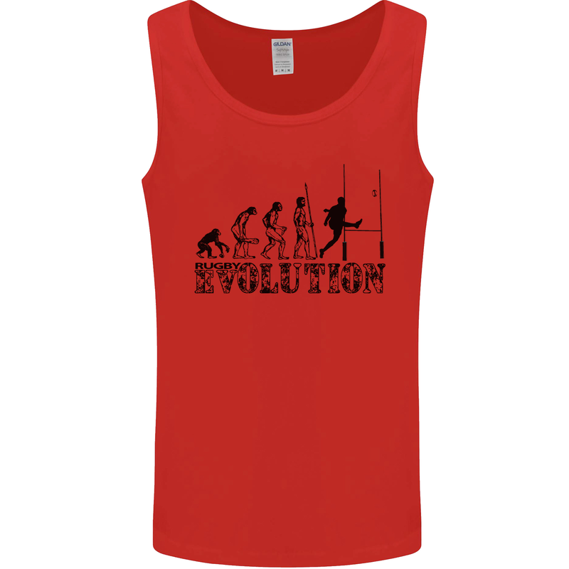 Evolution of Rugby Player Union Funny Mens Vest Tank Top Red