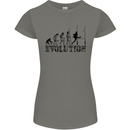 Evolution of Rugby Player Union Funny Womens Petite Cut T-Shirt Charcoal