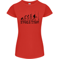 Evolution of Rugby Player Union Funny Womens Petite Cut T-Shirt Red