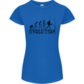 Evolution of Rugby Player Union Funny Womens Petite Cut T-Shirt Royal Blue