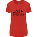 Evolution of Rugby Player Union Funny Womens Wider Cut T-Shirt Red