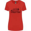 Evolution of Rugby Player Union Funny Womens Wider Cut T-Shirt Red