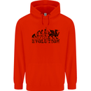 Evolution of Welsh Rugby Player Union Funny Childrens Kids Hoodie Bright Red