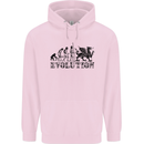Evolution of Welsh Rugby Player Union Funny Childrens Kids Hoodie Light Pink