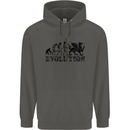Evolution of Welsh Rugby Player Union Funny Childrens Kids Hoodie Storm Grey