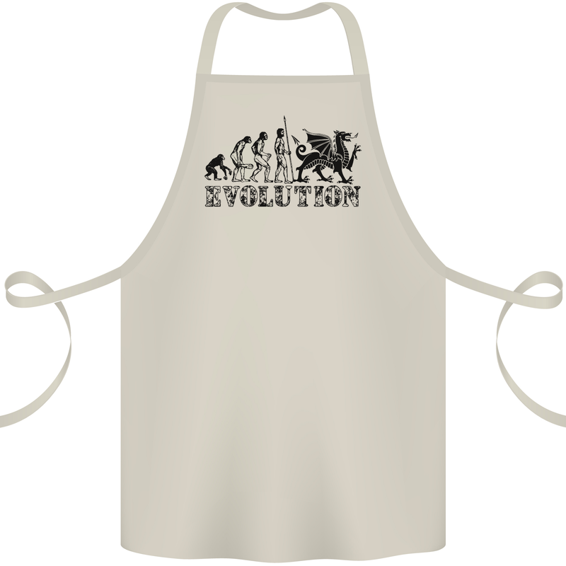 Evolution of Welsh Rugby Player Union Funny Cotton Apron 100% Organic Natural