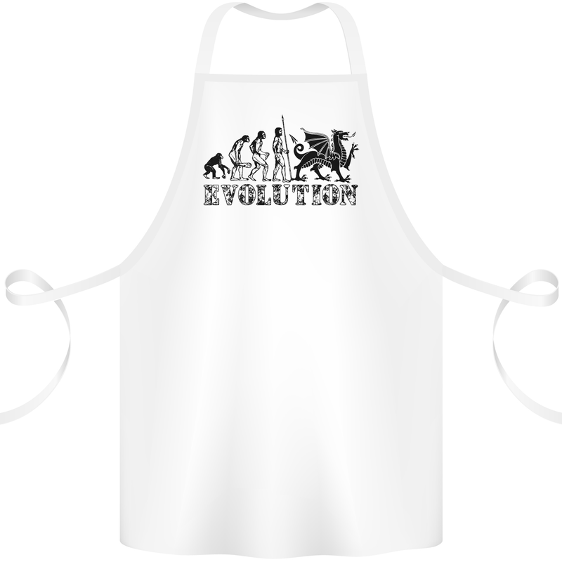 Evolution of Welsh Rugby Player Union Funny Cotton Apron 100% Organic White