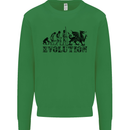 Evolution of Welsh Rugby Player Union Funny Kids Sweatshirt Jumper Irish Green