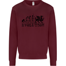 Evolution of Welsh Rugby Player Union Funny Kids Sweatshirt Jumper Maroon