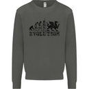 Evolution of Welsh Rugby Player Union Funny Kids Sweatshirt Jumper Storm Grey