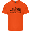 Evolution of Welsh Rugby Player Union Funny Kids T-Shirt Childrens Orange