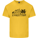 Evolution of Welsh Rugby Player Union Funny Kids T-Shirt Childrens Yellow