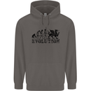 Evolution of Welsh Rugby Player Union Funny Mens 80% Cotton Hoodie Charcoal