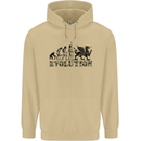 Evolution of Welsh Rugby Player Union Funny Mens 80% Cotton Hoodie Sand