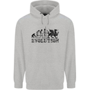 Evolution of Welsh Rugby Player Union Funny Mens 80% Cotton Hoodie Sports Grey
