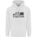 Evolution of Welsh Rugby Player Union Funny Mens 80% Cotton Hoodie White