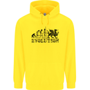 Evolution of Welsh Rugby Player Union Funny Mens 80% Cotton Hoodie Yellow