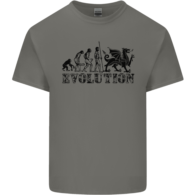 Evolution of Welsh Rugby Player Union Funny Mens Cotton T-Shirt Tee Top Charcoal