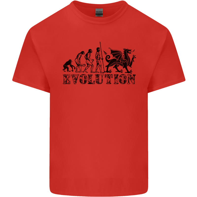 Evolution of Welsh Rugby Player Union Funny Mens Cotton T-Shirt Tee Top Red