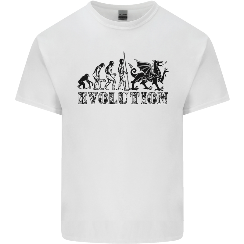 Evolution of Welsh Rugby Player Union Funny Mens Cotton T-Shirt Tee Top White