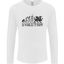 Evolution of Welsh Rugby Player Union Funny Mens Long Sleeve T-Shirt White