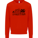 Evolution of Welsh Rugby Player Union Funny Mens Sweatshirt Jumper Bright Red