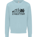Evolution of Welsh Rugby Player Union Funny Mens Sweatshirt Jumper Light Blue