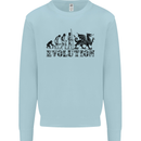 Evolution of Welsh Rugby Player Union Funny Mens Sweatshirt Jumper Light Blue