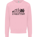 Evolution of Welsh Rugby Player Union Funny Mens Sweatshirt Jumper Light Pink