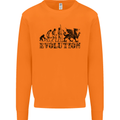 Evolution of Welsh Rugby Player Union Funny Mens Sweatshirt Jumper Orange
