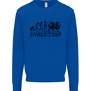Evolution of Welsh Rugby Player Union Funny Mens Sweatshirt Jumper Royal Blue