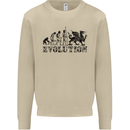 Evolution of Welsh Rugby Player Union Funny Mens Sweatshirt Jumper Sand