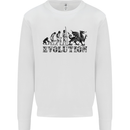 Evolution of Welsh Rugby Player Union Funny Mens Sweatshirt Jumper White