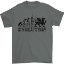 Evolution of Welsh Rugby Player Union Funny Mens T-Shirt Cotton Gildan Charcoal