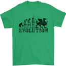 Evolution of Welsh Rugby Player Union Funny Mens T-Shirt Cotton Gildan Irish Green