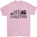 Evolution of Welsh Rugby Player Union Funny Mens T-Shirt Cotton Gildan Light Pink