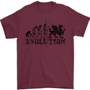 Evolution of Welsh Rugby Player Union Funny Mens T-Shirt Cotton Gildan Maroon