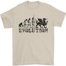 Evolution of Welsh Rugby Player Union Funny Mens T-Shirt Cotton Gildan Sand
