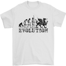 Evolution of Welsh Rugby Player Union Funny Mens T-Shirt Cotton Gildan White