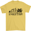 Evolution of Welsh Rugby Player Union Funny Mens T-Shirt Cotton Gildan Yellow