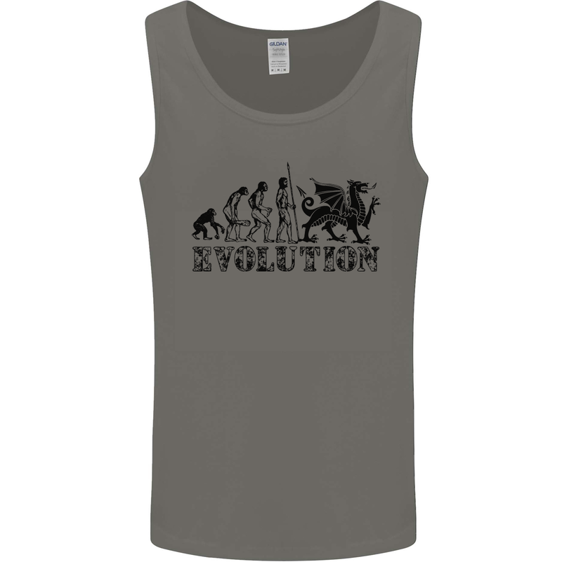 Evolution of Welsh Rugby Player Union Funny Mens Vest Tank Top Charcoal