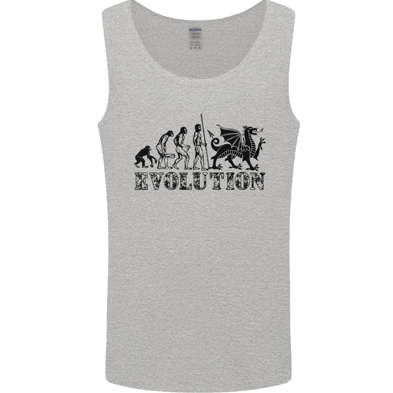 Evolution of Welsh Rugby Player Union Funny Mens Vest Tank Top Sports Grey