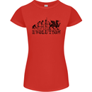 Evolution of Welsh Rugby Player Union Funny Womens Petite Cut T-Shirt Red