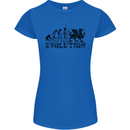 Evolution of Welsh Rugby Player Union Funny Womens Petite Cut T-Shirt Royal Blue