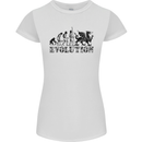 Evolution of Welsh Rugby Player Union Funny Womens Petite Cut T-Shirt White