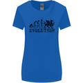 Evolution of Welsh Rugby Player Union Funny Womens Wider Cut T-Shirt Royal Blue