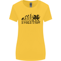 Evolution of Welsh Rugby Player Union Funny Womens Wider Cut T-Shirt Yellow