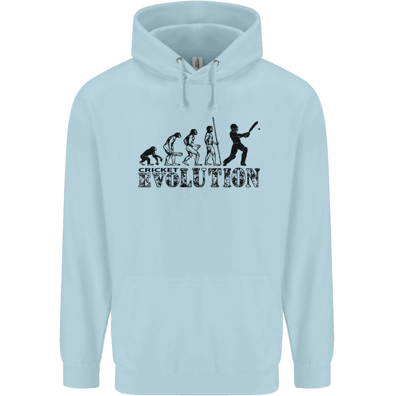 Evolution of a Cricketer Cricket Funny Childrens Kids Hoodie Light Blue