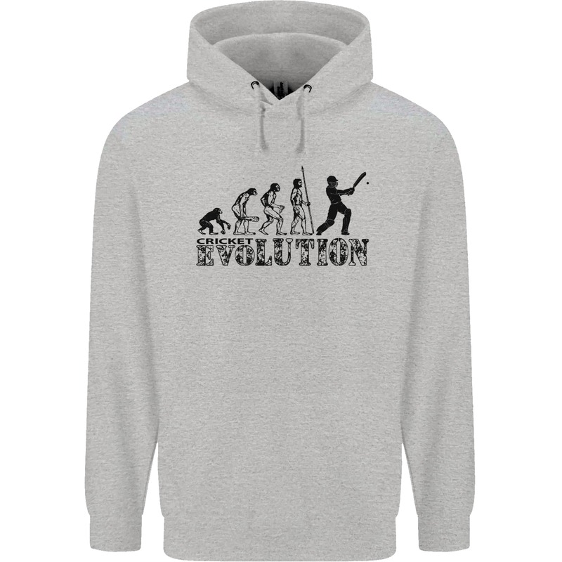 Evolution of a Cricketer Cricket Funny Childrens Kids Hoodie Sports Grey